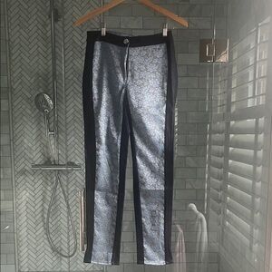 Save The Queen pants with Pale Blue and Gold Brocade Trim